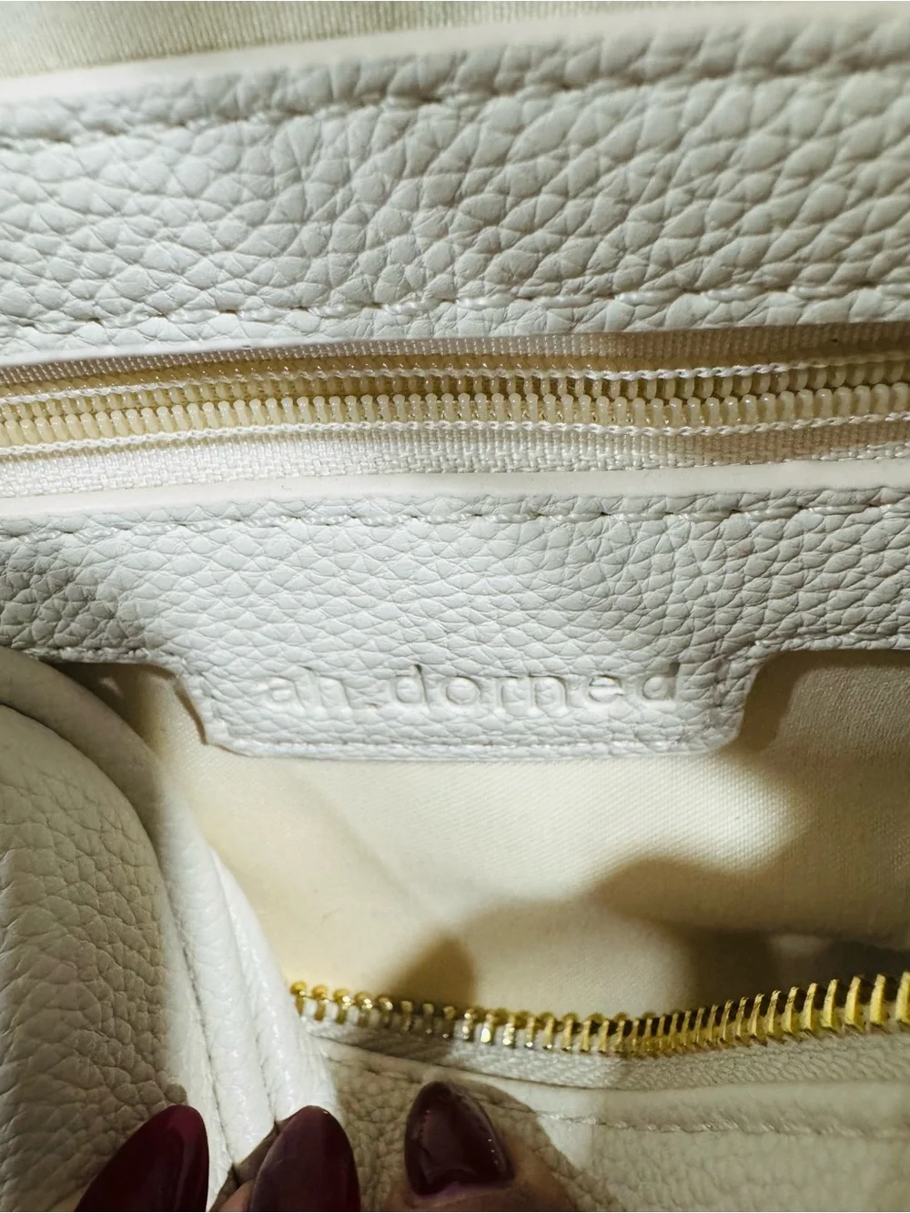 Cream Crossbody Bag with Removable Patterned Strap